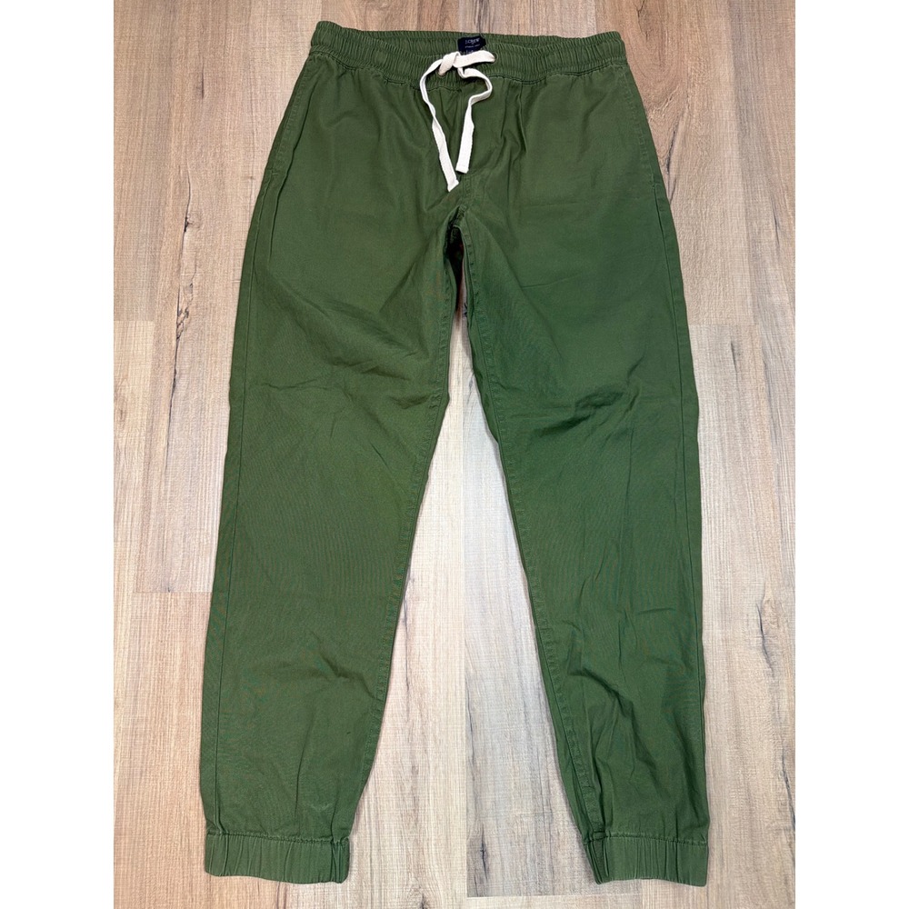 J.Crew Women's Stadium Pant Olive Green Cotton Joggers B8814 Size M